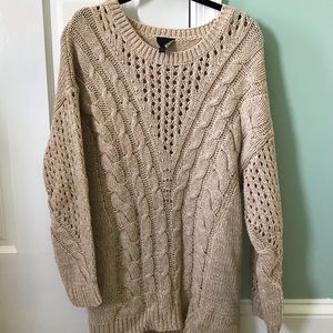 Sweet Claire Small Oversized Tan Sweater